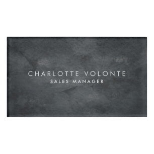 Elegant Stylish Grey Professional Art Name Tag