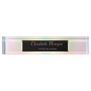 Elegant Stylish Holographic Iridescent  Frame Nameplate