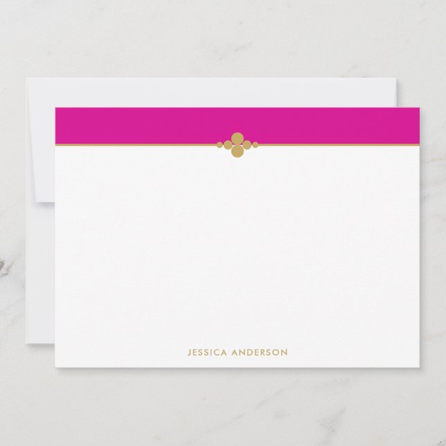 Elegant Stylish Hot Pink Gold Personalised Card (Front)