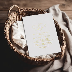 Elegant Stylish It's a Girl Baby Shower Gold