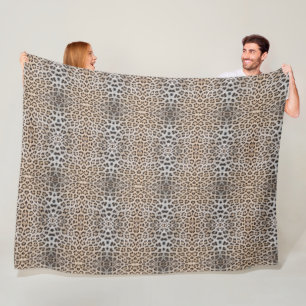 Elegant stylish leopard cheetah fur animal print fleece blanket