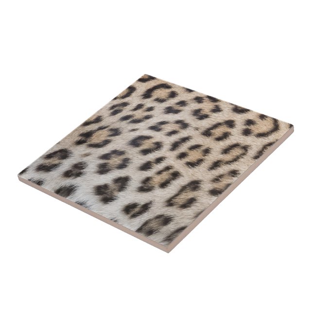 Elegant stylish leopard cheetah fur animal print tile (Side)