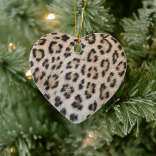 Elegant stylish leopard cheetah fur print pattern ceramic tree decoration