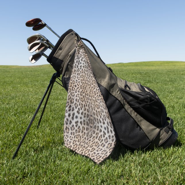 Elegant stylish leopard cheetah fur print pattern golf towel (Green)