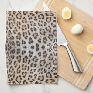 Elegant stylish leopard cheetah fur print pattern tea towel