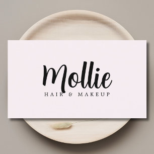 Elegant Stylish Light Rose Bold Beauty Salon Business Card
