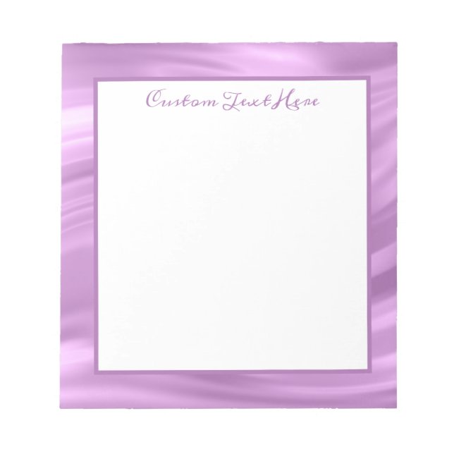 Elegant Stylish Lilac Purple Swirl Pattern Notepad (Front)