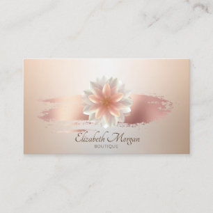 Elegant Stylish Lotus Rose Gold Brush Stroke Business Card