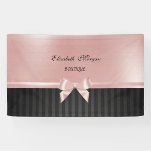 Elegant Stylish  Luxury  ,Striped, Pink Ribbon Bow Banner
