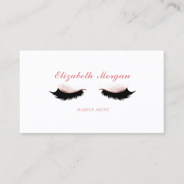 Elegant Stylish Makeup Artist,Lashes Business Card (Front)