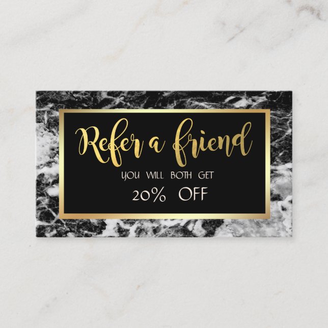 Elegant Stylish Marble Stone ,Frame  Referral Card (Front)