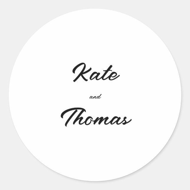Elegant Stylish Minimalist Chic Simple Classy  Classic Round Sticker (Front)