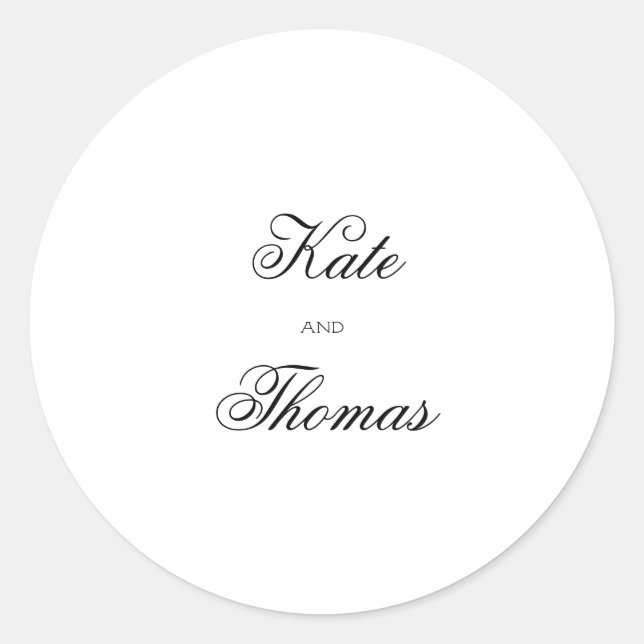 Elegant Stylish Minimalist Chic Simple Classy  Classic Round Sticker (Front)