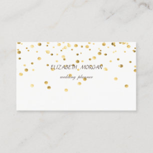 Elegant Stylish Minimalist, Faux Gold Confetti Business Card