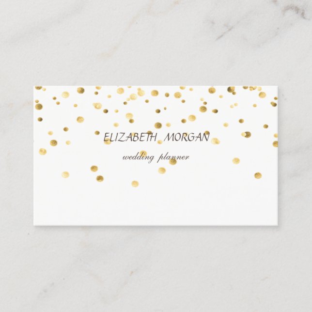 Elegant Stylish Minimalist, Faux Gold Confetti Business Card (Front)