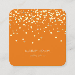Elegant Stylish Minimalist, Faux Gold Confetti Square Business Card