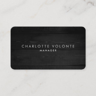 Elegant Stylish Minimalist Grey Wood Professional Business Card