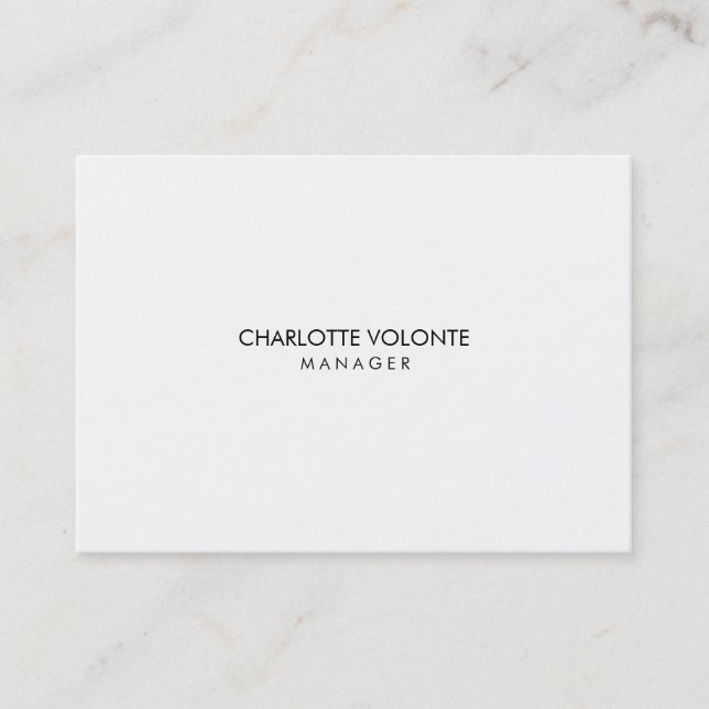 Elegant Stylish Minimalist White Professional Business Card (Front)
