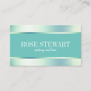 Elegant stylish mint green makeup and hair business card