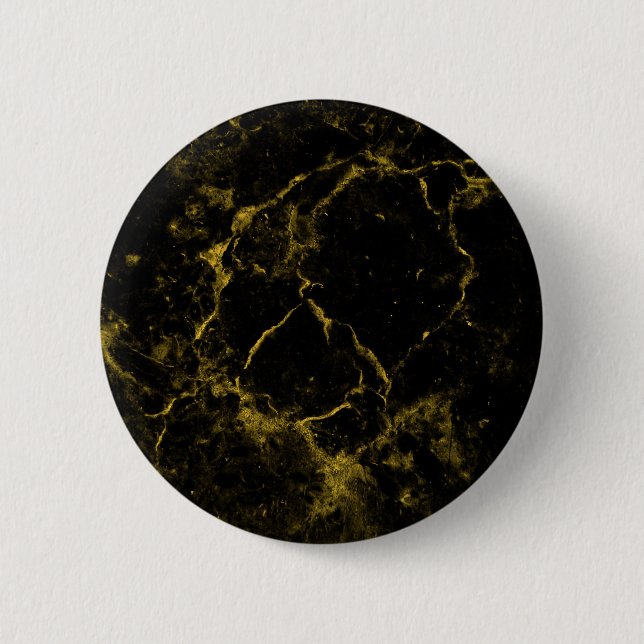 elegant stylish modern chic black and gold marble 6 cm round badge (Front)