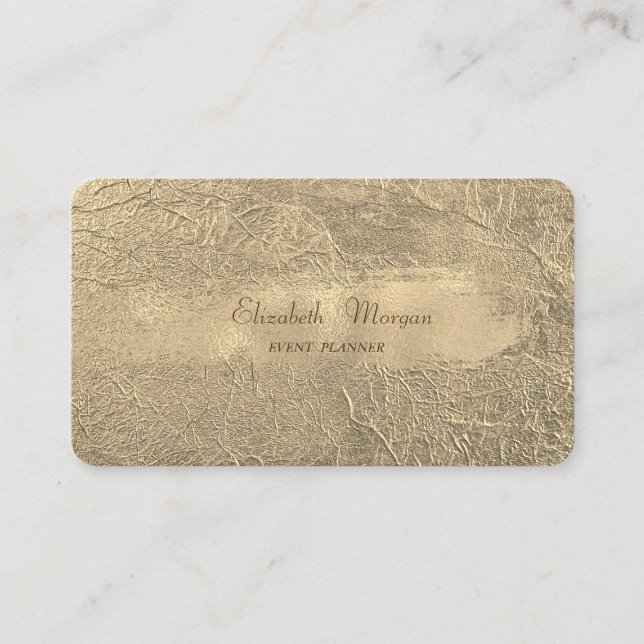 Elegant Stylish Modern Faux Gold Brush Stroke Business Card (Front)