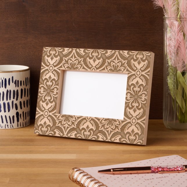 Elegant Stylish Modern Floral Pattern Etched Frames (Left)