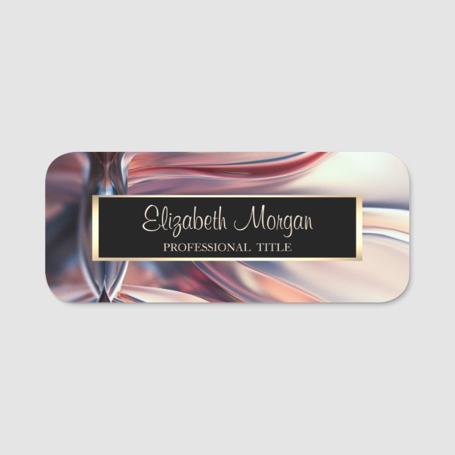 Elegant Stylish Modern, Frame,Abstract Name Tag (Front)