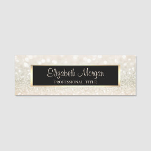 Elegant Stylish Modern, Frame, Glitter Bokeh Name Tag