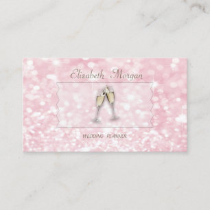 Elegant Stylish Modern Glittery Bokeh,Glasses Business Card