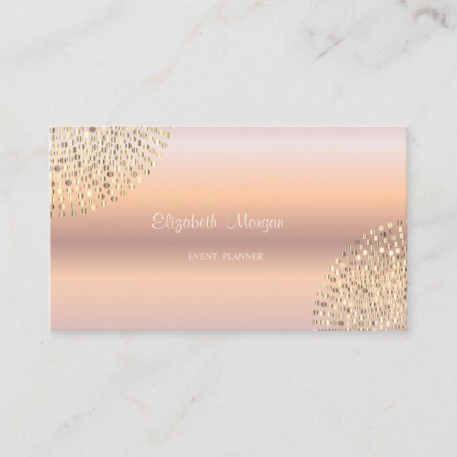 Elegant Stylish Modern Rose Gold Simple,Dots Business Card (Front)