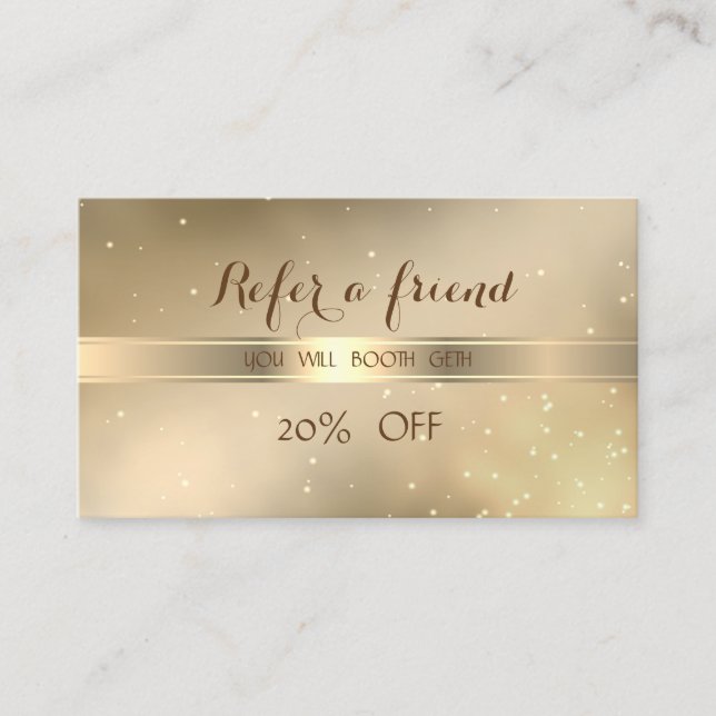 Elegant Stylish,Modern,Shiny  Referral Card (Front)