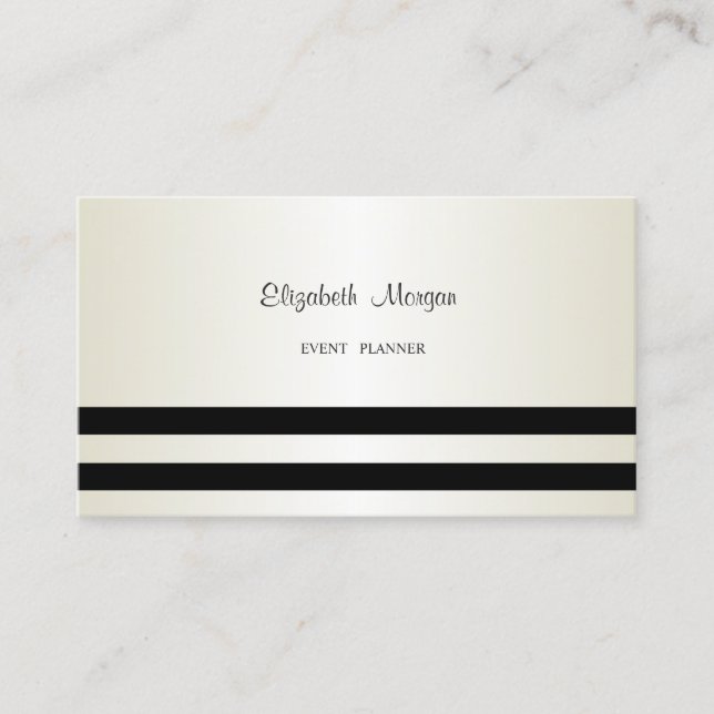 Elegant Stylish Modern,Striped Business Card (Front)