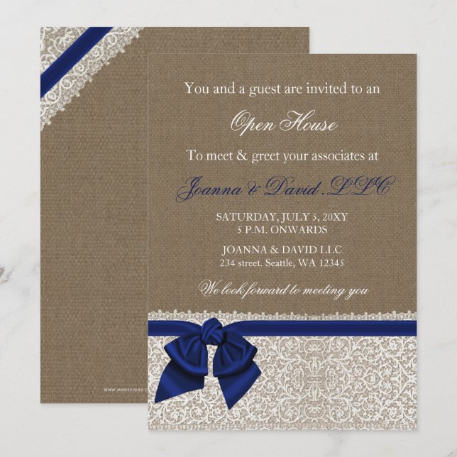 Elegant Stylish Navy Corporate Invitation (Front/Back)