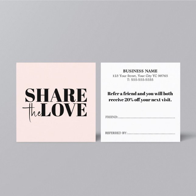 Elegant Stylish Pastel Black Bold Salon Referral Card (Creator Uploaded)