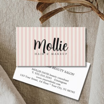 Elegant Stylish Pastel Stripes Beauty Salon