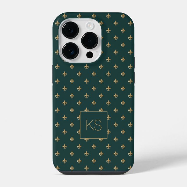Elegant stylish pattern monogrammed  iPhone case (Back)
