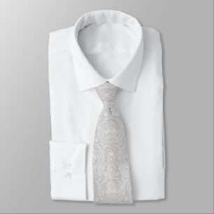 Elegant Stylish Pattern Silver Grey White Tie