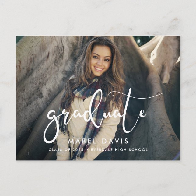 Elegant stylish Photo graduation Postcard (Front)