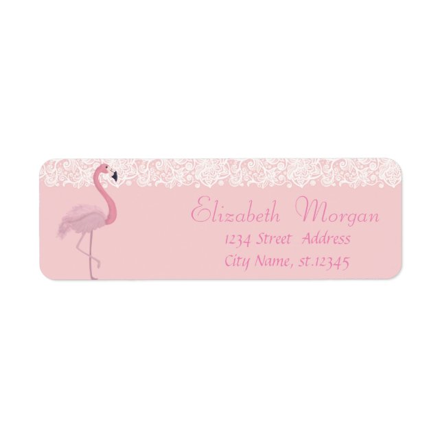 Elegant Stylish, Pink Flamingo ,Lace (Front)