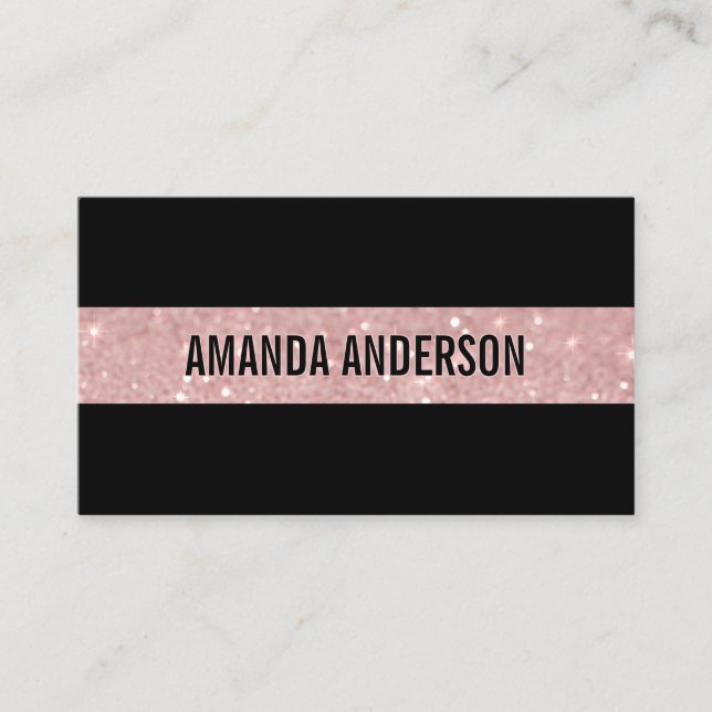 Elegant Stylish Pink Glitter Sparkle Business Card (Front)