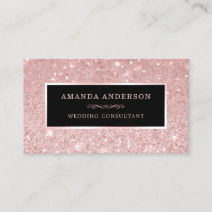 Elegant Stylish Pink Glitter Sparkle Business Card