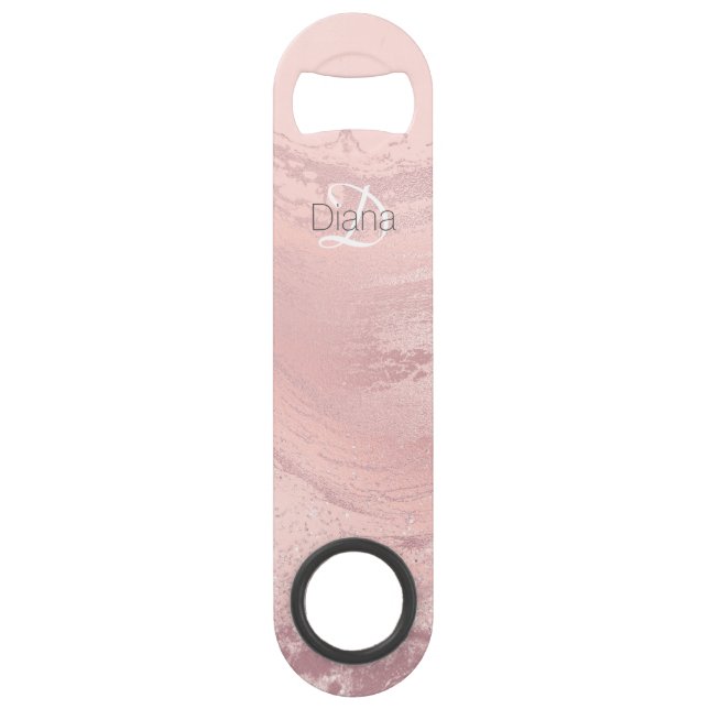 Elegant stylish pink rose gold glitter marble (Front)