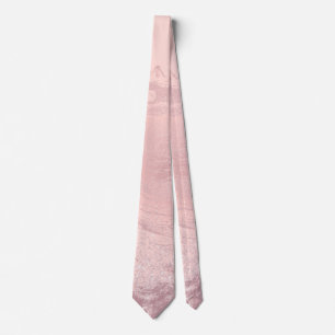 Elegant stylish pink rose gold glitter marble tie
