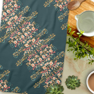 Elegant Stylish Pretty Floral Pattern  Tea Towel