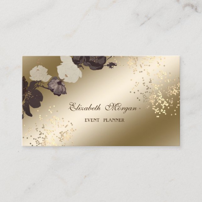 Elegant Stylish Professional,Flowers Business Card (Front)