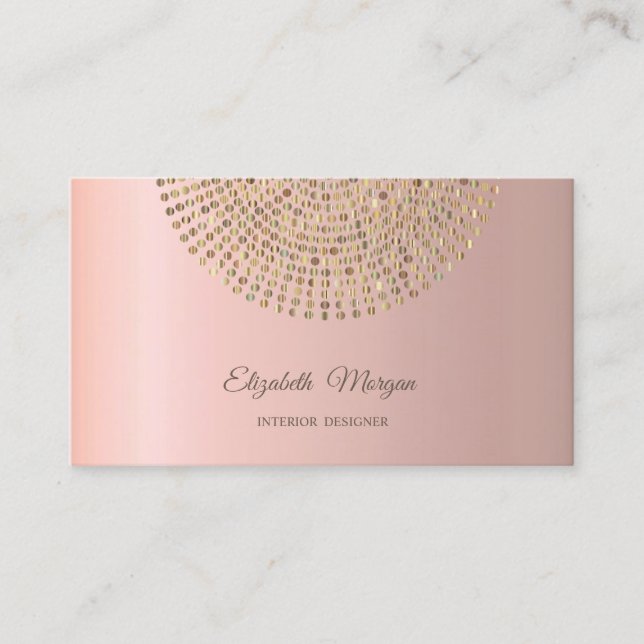Elegant Stylish Professional,Gold Dots Business Card (Front)