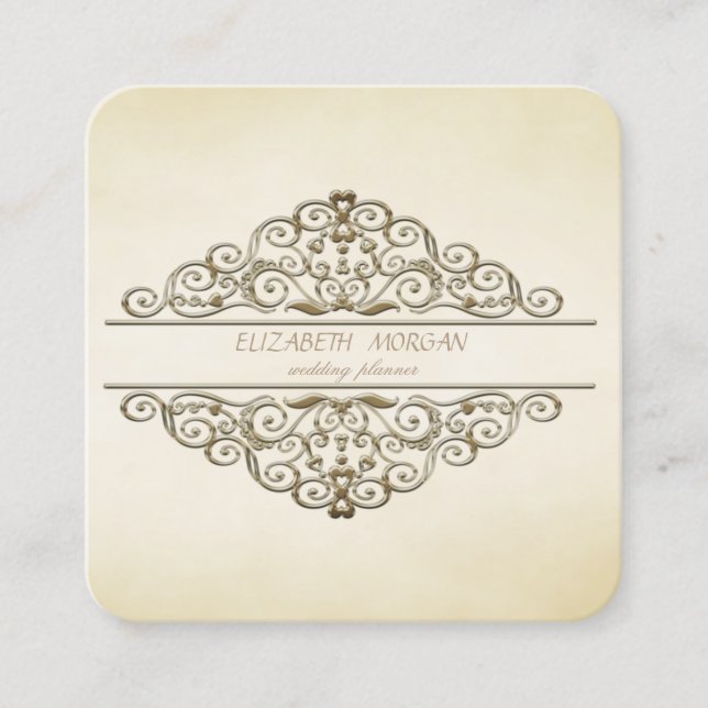 Elegant Stylish Professional ,Vintage, Frame Square Business Card (Front)