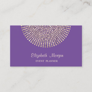 Elegant Stylish Professional,Violet,Gold Dots Business Card