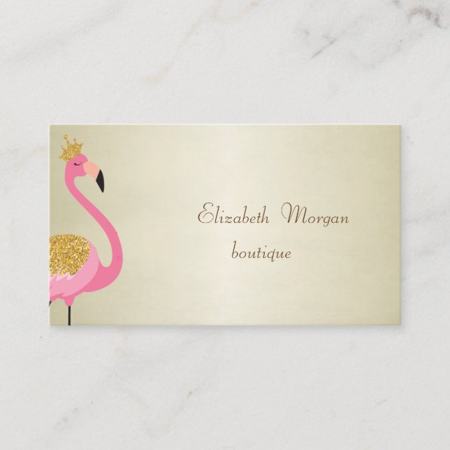 Elegant Stylish Proffesional Pink Flamingo Business Card (Front)