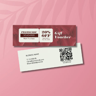 Elegant Stylish Red Abstract Pattern Discount Card